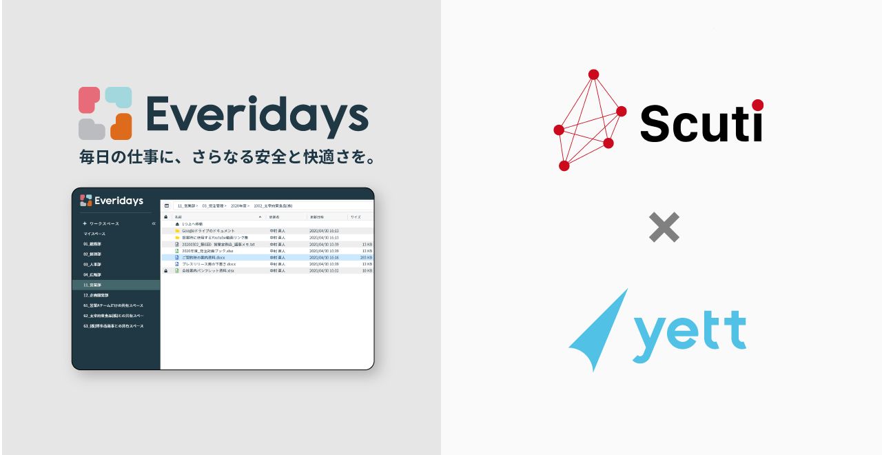 yett社とEveridaysのロゴ