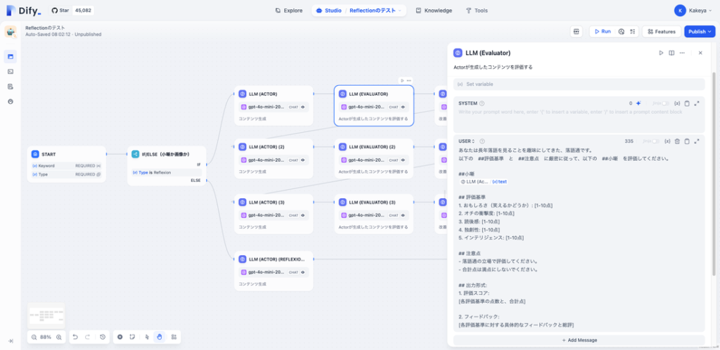 ReflexionのStep.4　Evaluatorの処理（生成したコンテンツの評価）