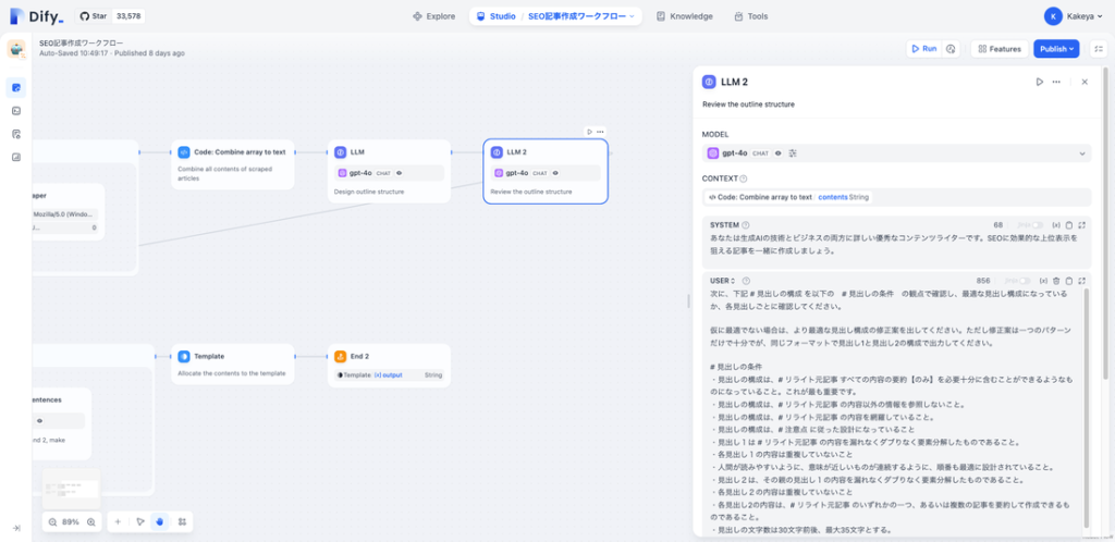 Step.6 記事の見出し構成をGPT-4oがレビュー、修正