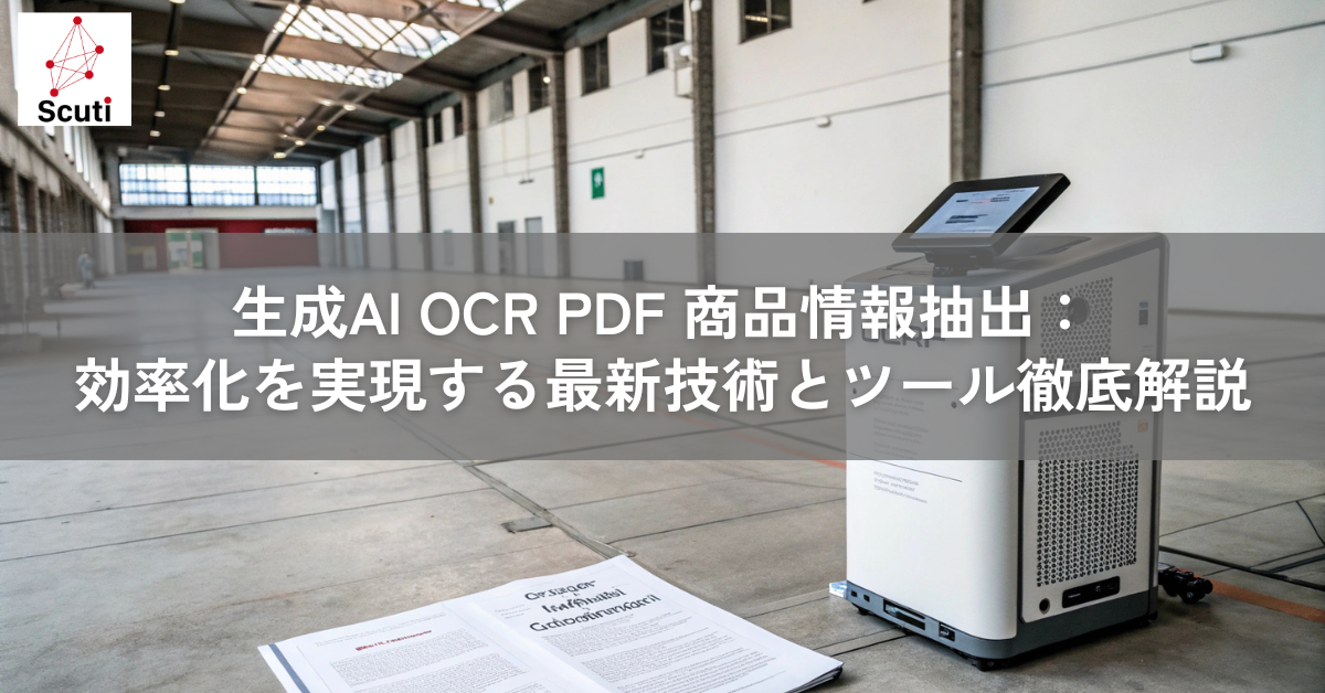 生成AI OCR PDF 商品情報抽出：効率化を実現する最新技術とツール徹底解説
