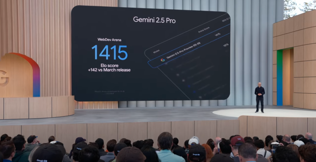 スクリーンショット 2025-05-25 150736 - 株式会社スクーティー ブログ この画像は、Gemini 2.5 Proがベンチマークで高い評価を得ていることを示しています。