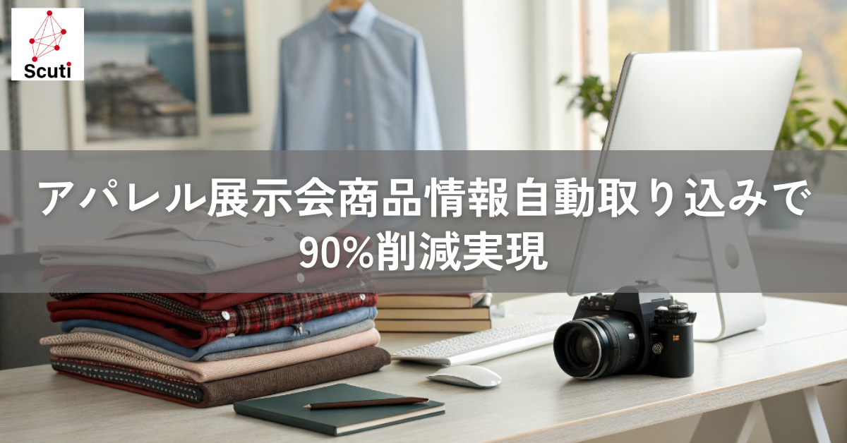 アパレル展示会商品情報自動取り込みで90%削減実現